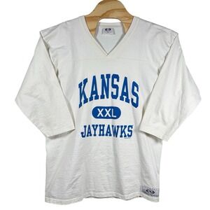 Vintage Kansas Jayhawks Olympus 3/4 Sleeve Shirt Jersey Men XL Graphic NCAA USA